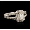 Image 2 : 14KT White Gold EGL USA Certified 1.36ctw Diamond Ring