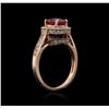 Image 3 : 14KT Rose Gold 1.74ct Ruby and Diamond Ring