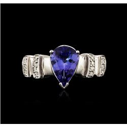 14KT White Gold 1.84ct Tanzanite and Diamond Ring