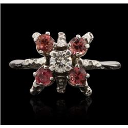 14KT White Gold 0.35ct Pink Sapphire and Diamond Ring