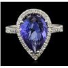 Image 1 : 14KT White Gold 5.93ct Tanzanite and Diamond Ring
