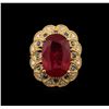 Image 1 : 10.45ct Ruby and Diamond Ring - 14KT Yellow Gold