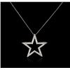 Image 1 : 14KT White Gold 1.03ctw Diamond Star Pendant With Chain