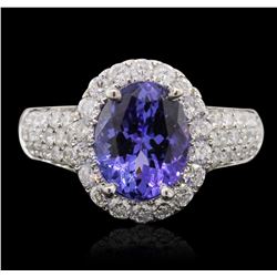 14KT White Gold 2.88ct Tanzanite and Diamond Ring