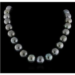 Cultured Pearl and Diamond Necklace - 14KT White Gold