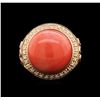 Image 1 : 14KT Rose Gold 11.71ct Carnelian, Ruby and Diamond Ring