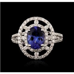 14KT White Gold 1.76ct Tanzanite and Diamond Ring