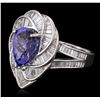 Image 2 : 18KT White Gold 5.36ct Tanzanite and Diamond Ring