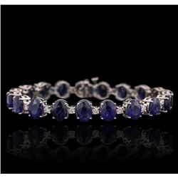 14KT White Gold 30.21ctw Sapphire and Diamond Bracelet