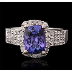 14KT White Gold 2.08ct Tanzanite and Diamond Ring