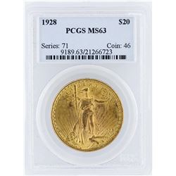 1928 PCGS MS63 $20 St. Gaudens Double Eagle Coin