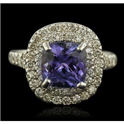 14KT White Gold 2.99ct Tanzanite and Diamond Ring