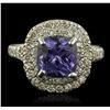 Image 1 : 14KT White Gold 2.99ct Tanzanite and Diamond Ring