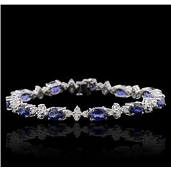 14KT White Gold 10.89ctw Sapphire and Diamond Bracelet