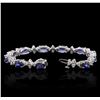 Image 3 : 14KT White Gold 10.89ctw Sapphire and Diamond Bracelet