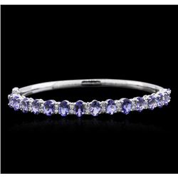 14KT White Gold 6.88ctw Tanzanite and Diamond Bracelet