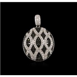 1.12ctw Black Diamond Pendant - 14KT White Gold