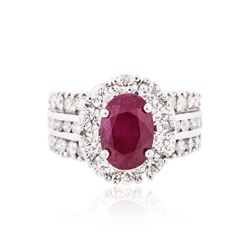 18KT White Gold 2.90ct Ruby and Diamond Ring