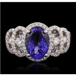 18KT White Gold 2.15ct Tanzanite and Diamond Ring