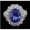 Image 1 : 14KT White Gold 5.17ct Tanzanite and Diamond Ring