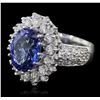 Image 2 : 14KT White Gold 5.17ct Tanzanite and Diamond Ring