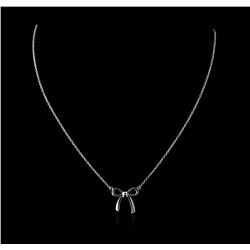 14KT White Gold Bow Necklace