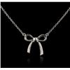 Image 2 : 14KT White Gold Bow Necklace