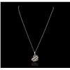 Image 1 : 14KT White Gold 0.13ctw Diamond Pendant With Chain