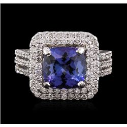 14KT White Gold 2.93ct Tanzanite and Diamond Ring