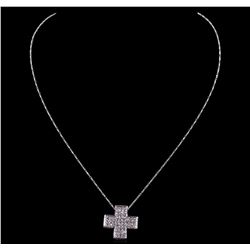 14KT White Gold 1.67ctw Diamond Pendant With Chain