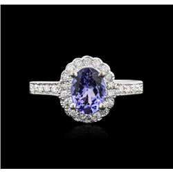 14KT White Gold 1.44ct Tanzanite and Diamond Ring