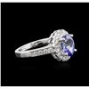 Image 2 : 14KT White Gold 1.44ct Tanzanite and Diamond Ring