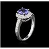 Image 3 : 14KT White Gold 1.44ct Tanzanite and Diamond Ring