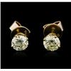 Image 1 : 14KT Yellow Gold 1.17ctw Diamond Stud Earrings