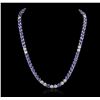 Image 1 : 14KT White Gold 31.90ctw Tanzanite and Diamond Necklace