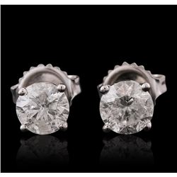 14KT White Gold 1.40ctw Diamond Stud Earrings