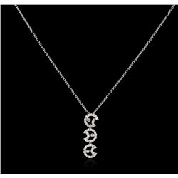 18KT White Gold 0.30ctw Diamond Pendant With Chain