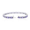 Image 3 : 14KT White Gold 15.39ctw Tanzanite and Diamond Bracelet