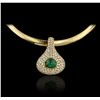 Image 1 : 18KT Yellow Gold 3.00ct Emerald and Diamond Enhancer