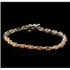 Image 1 : 14KT White Gold 6.60ctw Spessartite and Diamond Bracelet