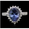 Image 1 : 14KT White Gold 2.90ct Tanzanite and Diamond Ring