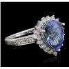 Image 2 : 14KT White Gold 2.90ct Tanzanite and Diamond Ring
