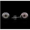 Image 2 : 14KT White Gold Black Pearl Earrings