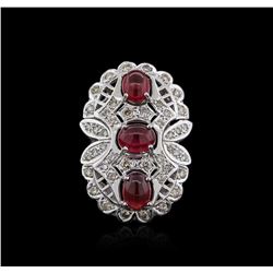 14KT White Gold 6.81ctw Ruby and Diamond Ring