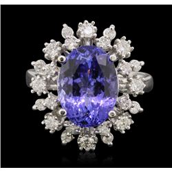 14KT White Gold 5.30ct Tanzanite and Diamond Ring