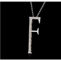 14KT White Gold 0.15ctw Diamond Pendant With Chain