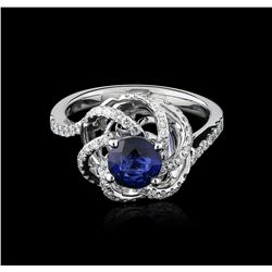 18KT White Gold 1.00ct Sapphire and Diamond Ring