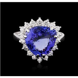 14KT White Gold 6.78ct Tanzanite and Diamond Ring