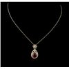 Image 1 : 14KT Yellow Gold 5.06ct Ruby and Diamond Pendant With Chain