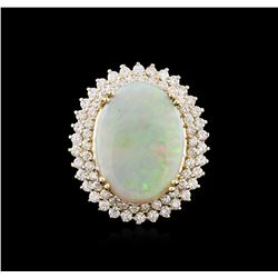 14KT Yellow Gold 8.95ct Opal and Diamond Ring